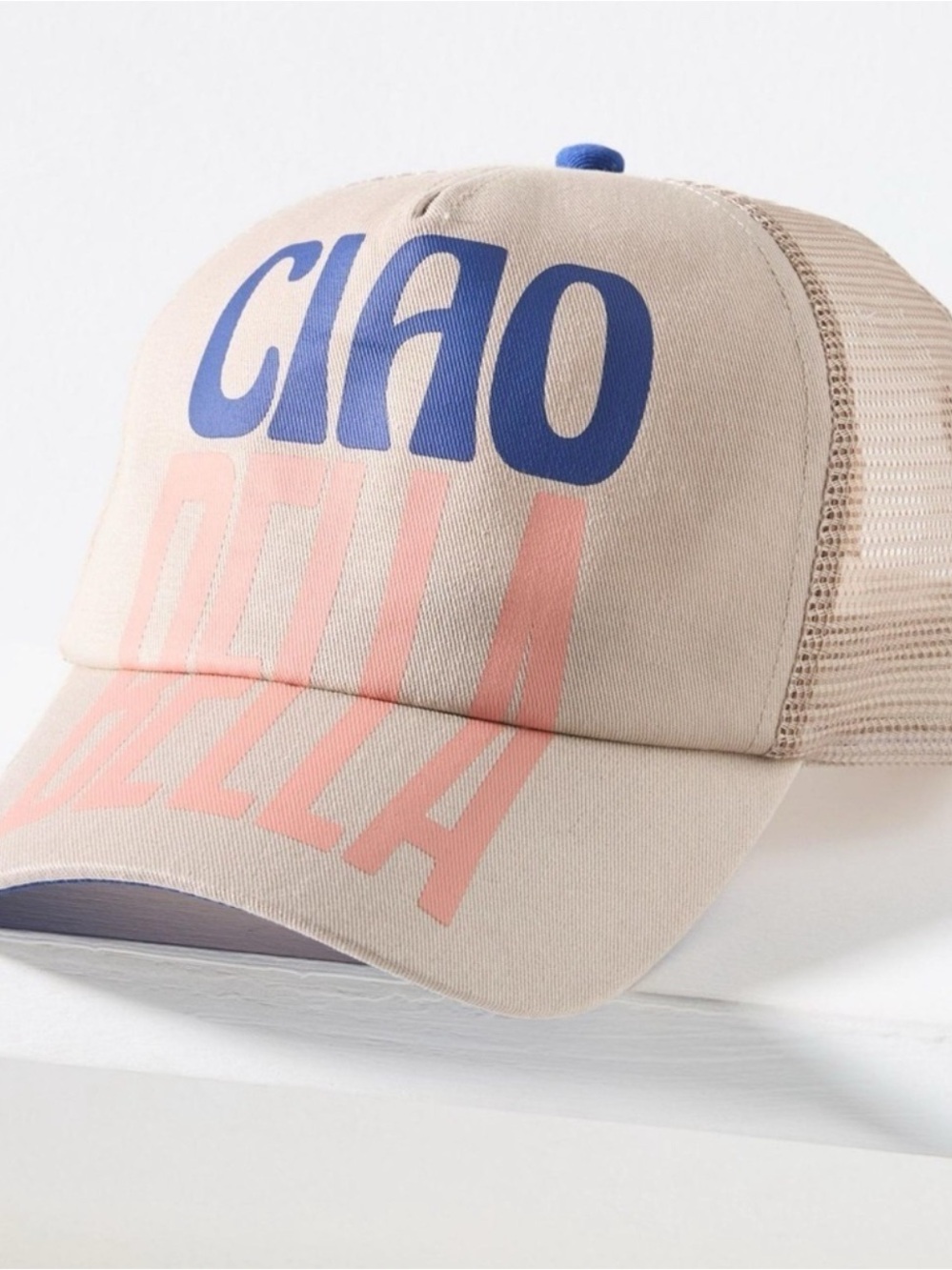 NWOT Anthropologie CIAO BELLA Trucker Hat CONEY ISLAND PICNIC ITALIAN